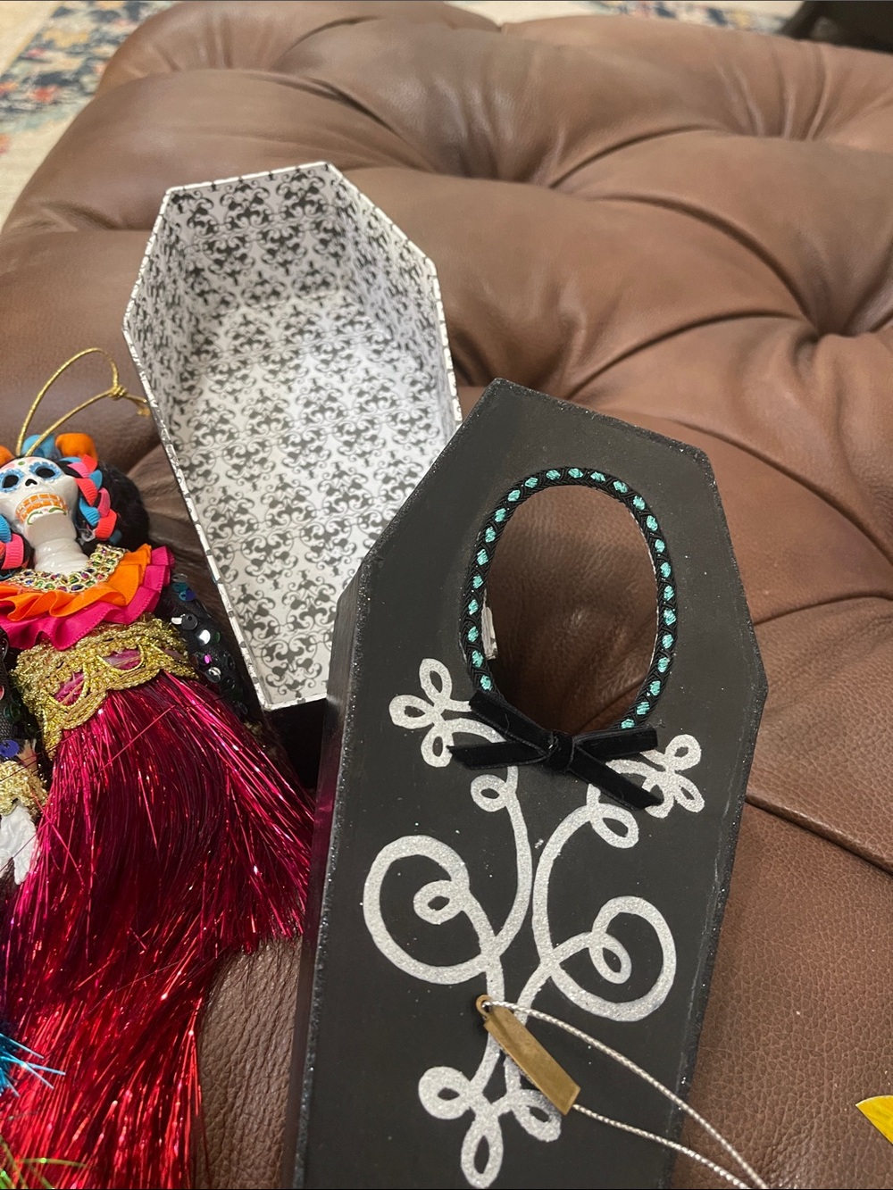 Katherine’s Day of the Dead Skeleton Dolls with Coffin Decor - Picture 4 of 11